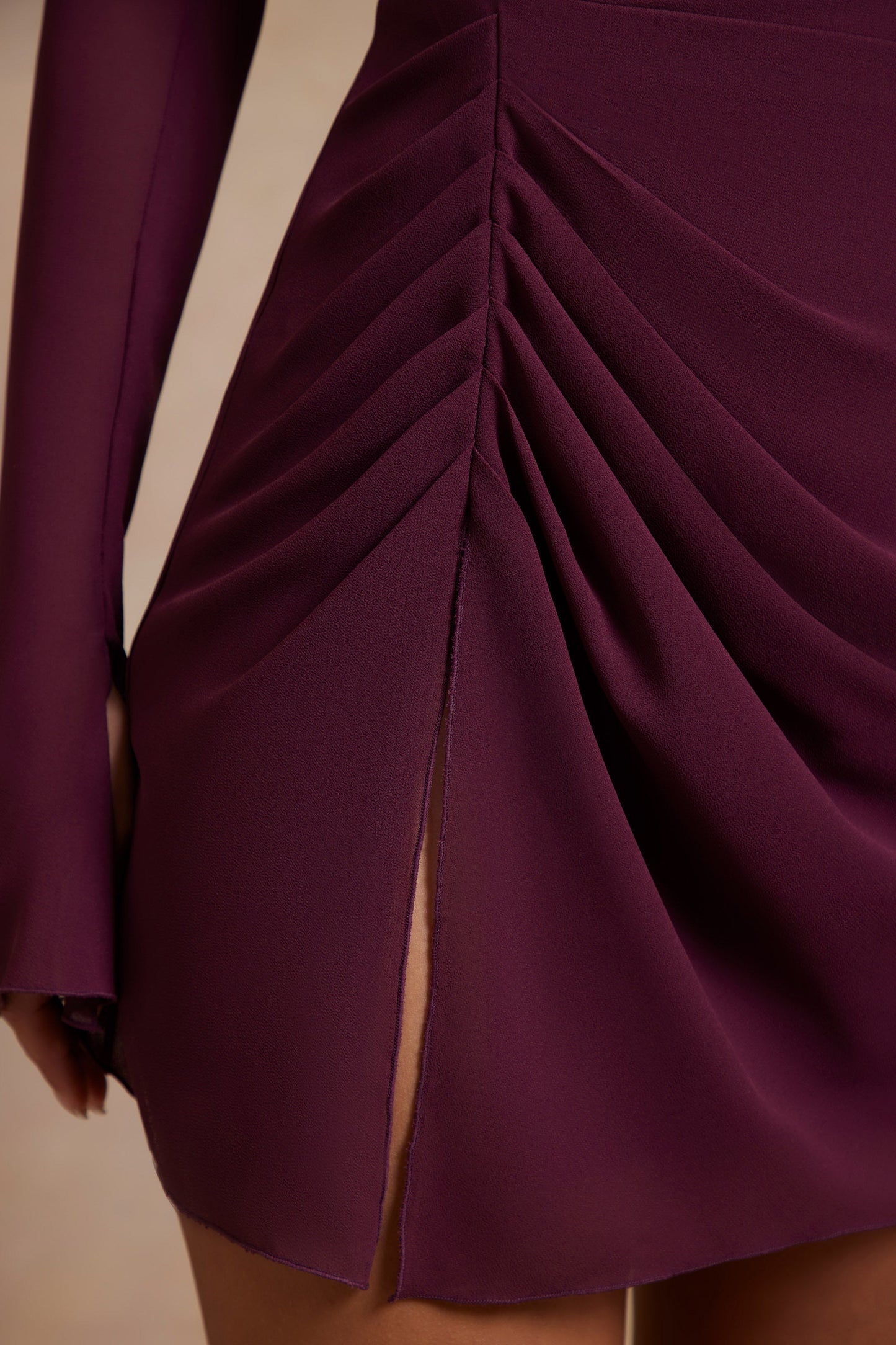 Off The Shoulder Corset Mini Dress in Plum