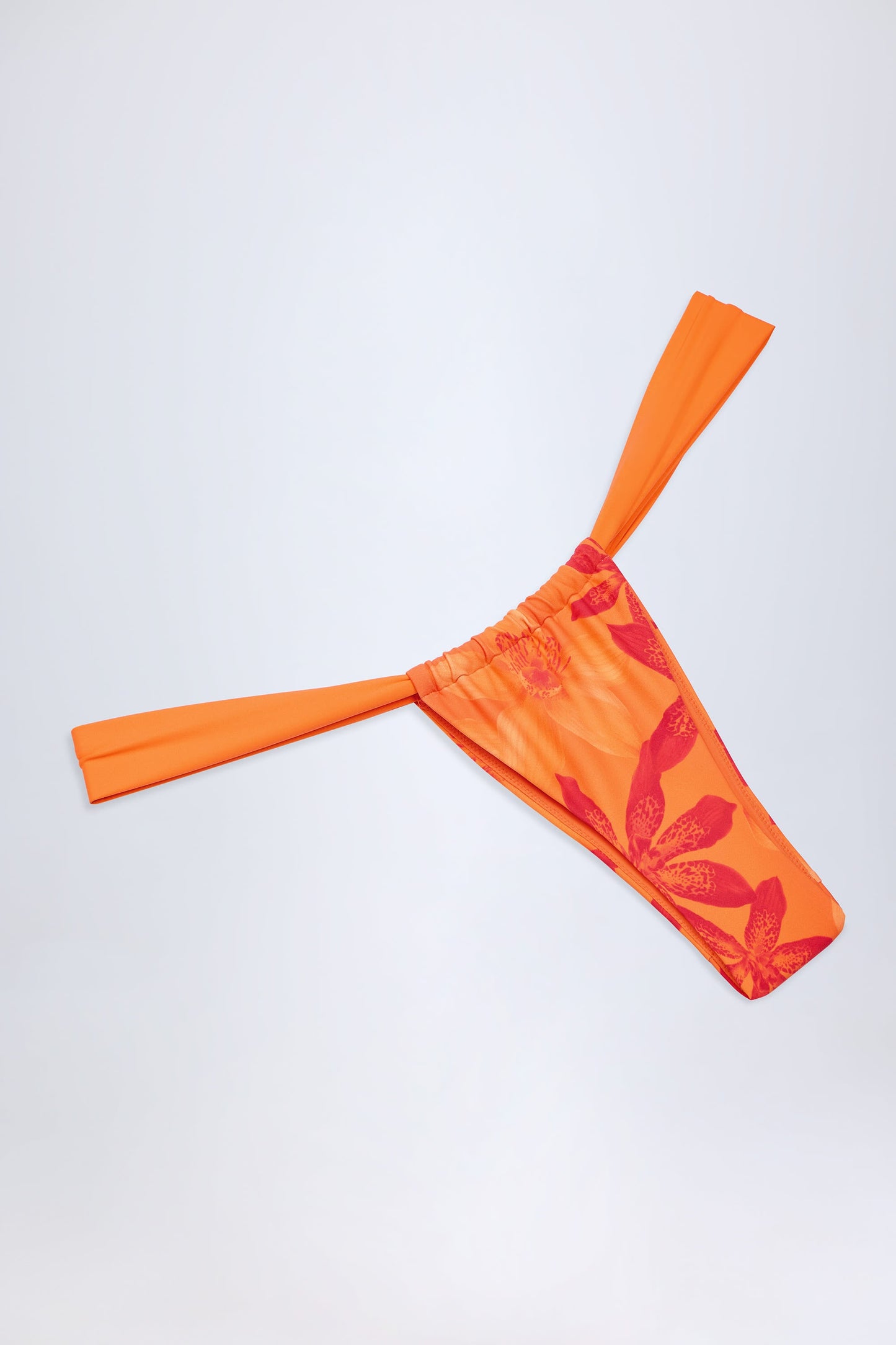 Cheeky Bikini Bottoms in Orange Orchid Print