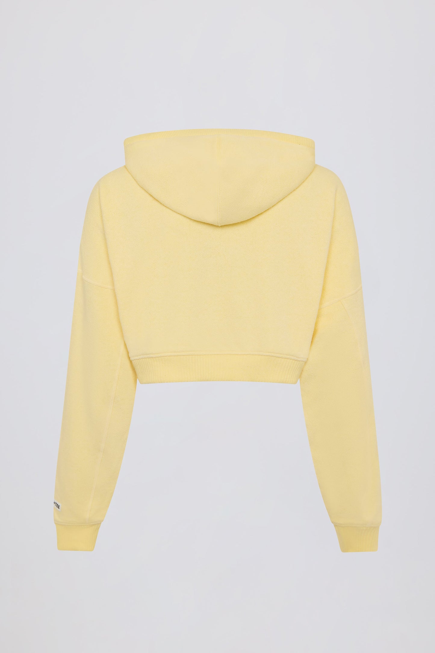 Cropped Zip-Up Hoodie in Lemon