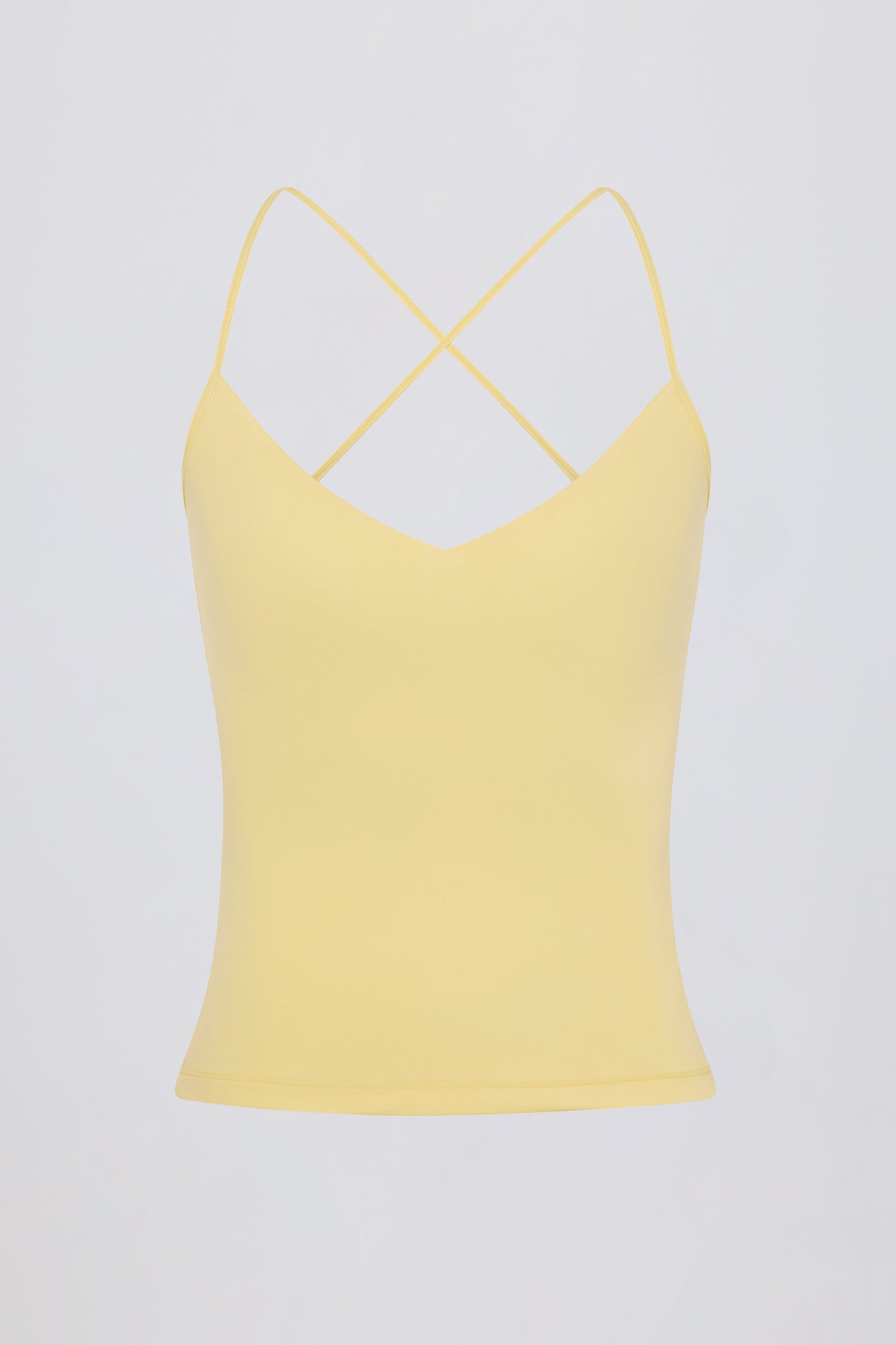 Cross-Back Tank Top in Lemon