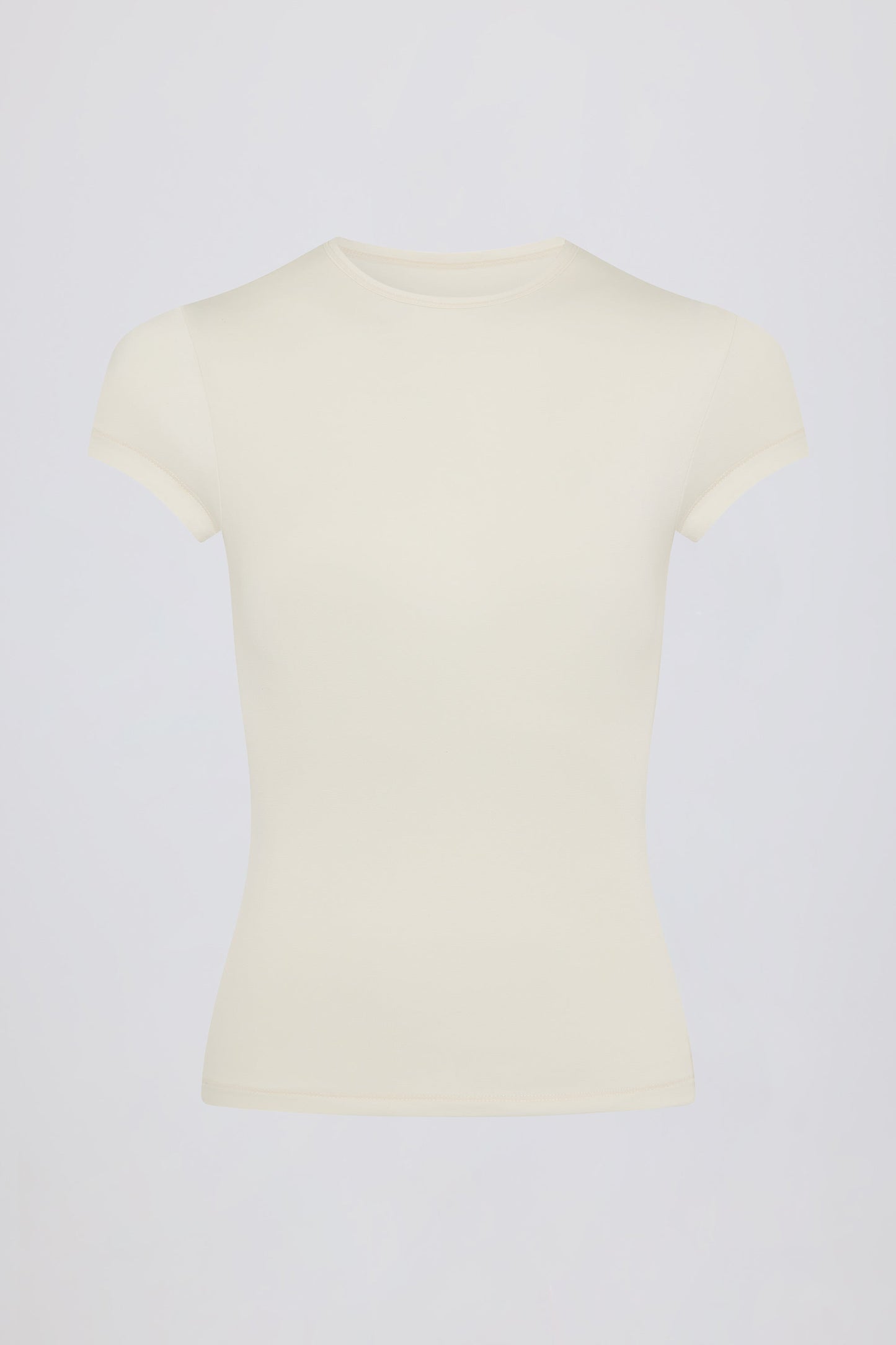 Cut-Out Longline T-Shirt in Cream