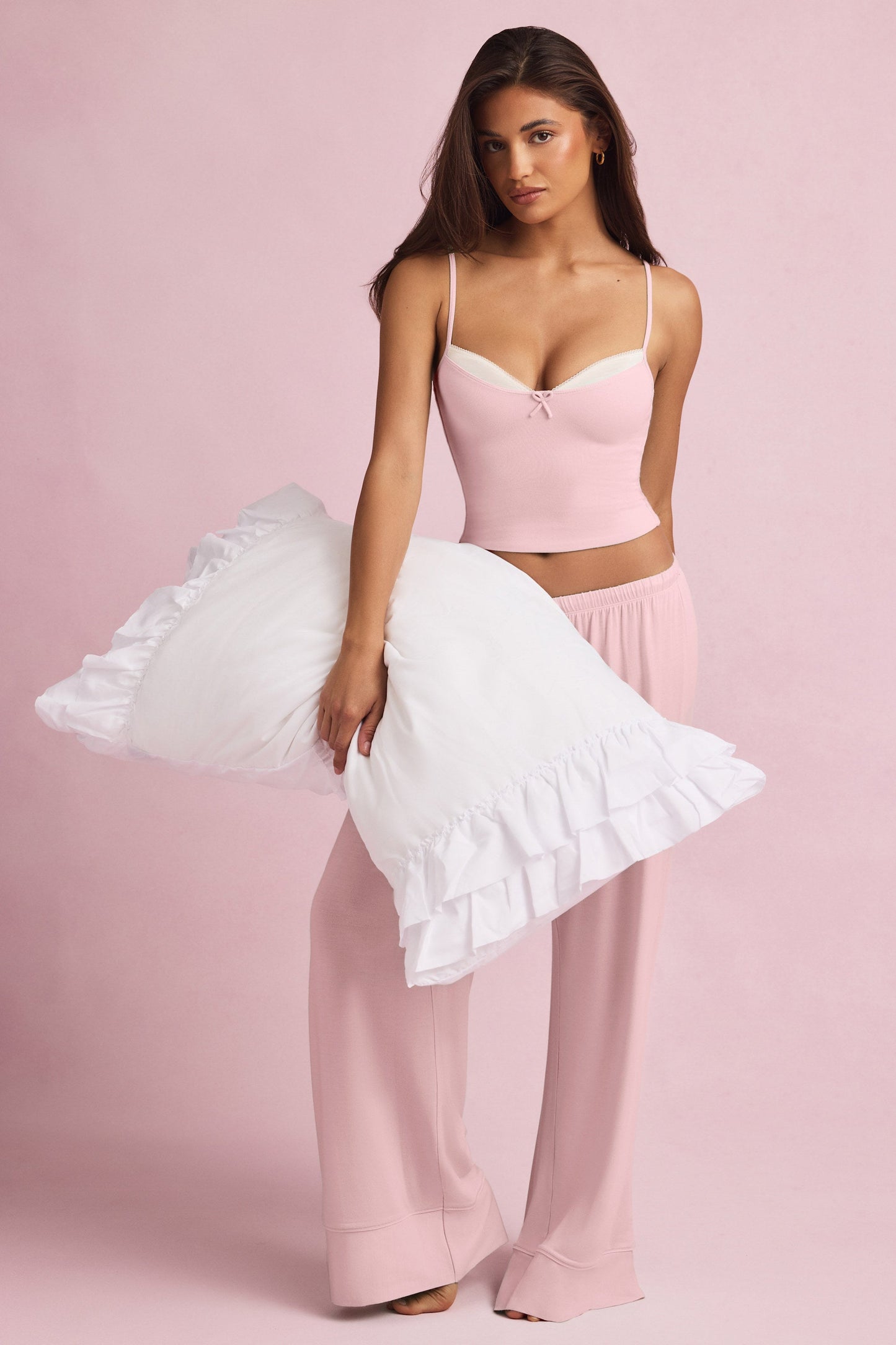 Modal Camisole Pyjama Top in Baby Pink