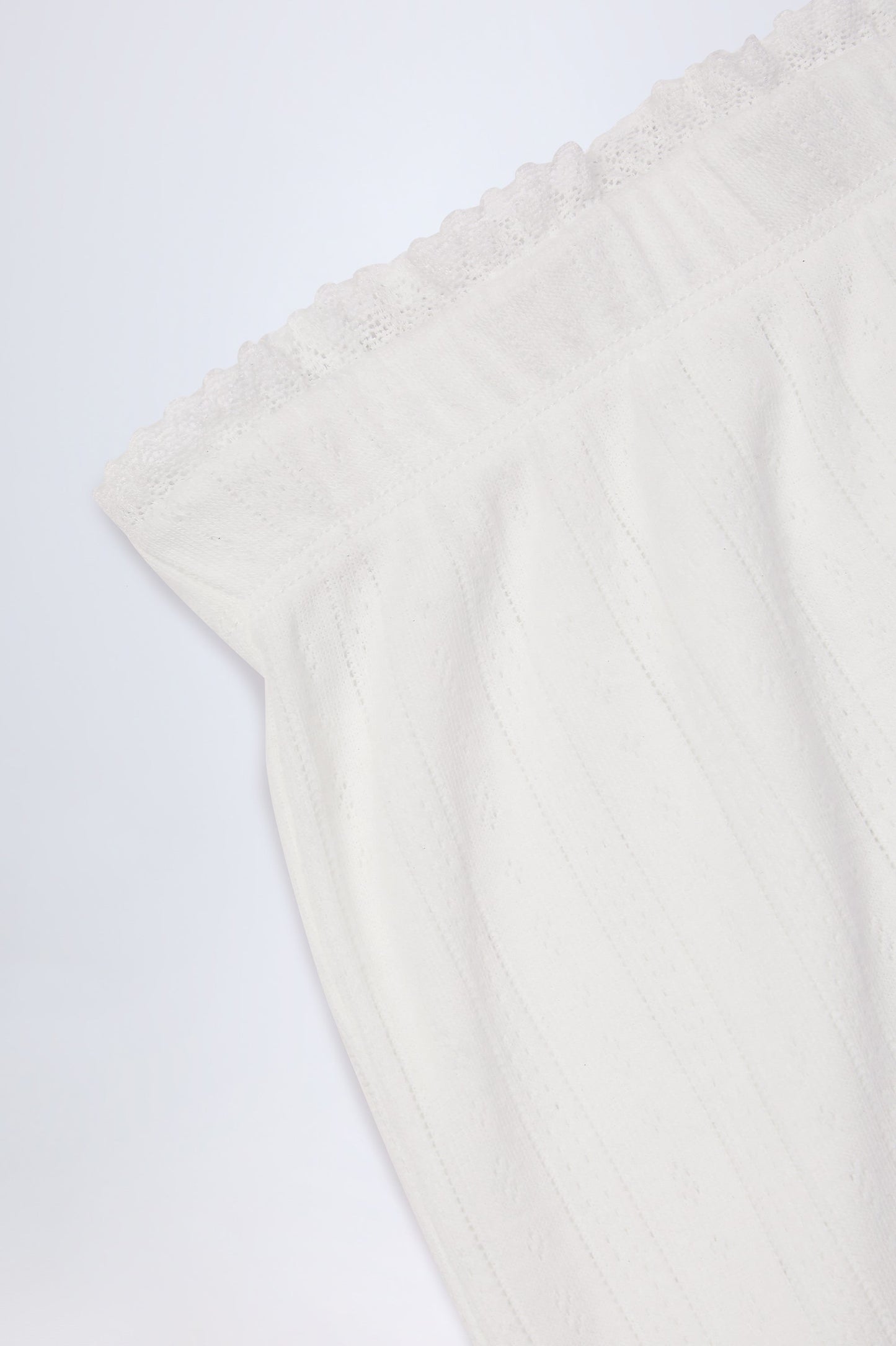 Pointelle Wrap Crop Top in Baby Pink