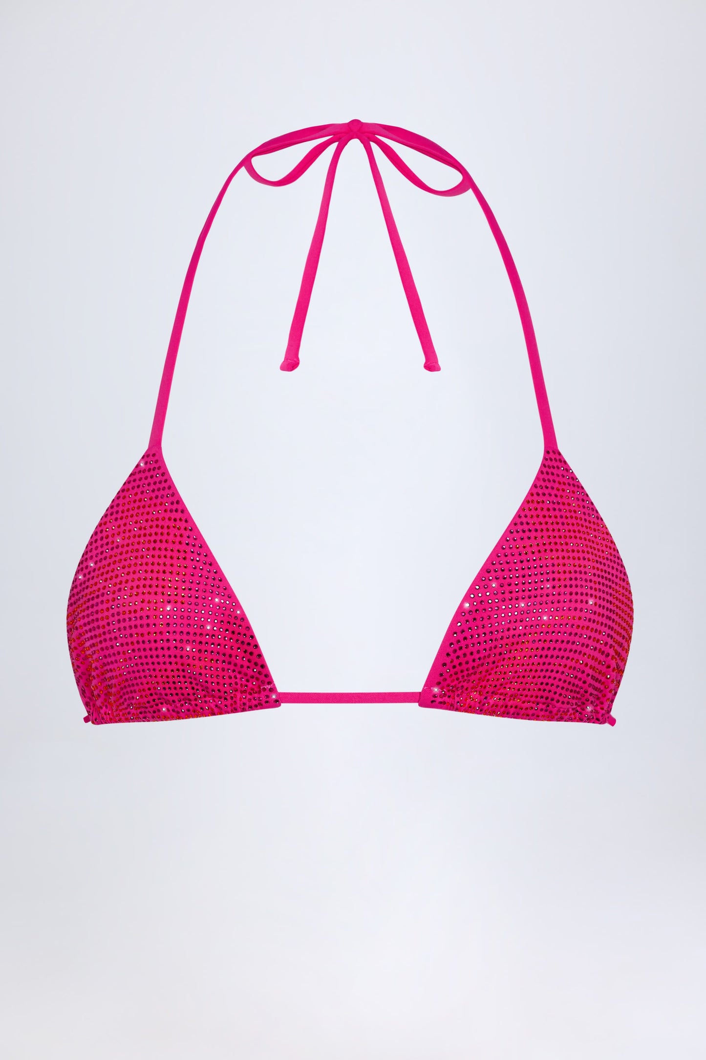 Triangle Bikini Top in Pink Tropical Hotfix
