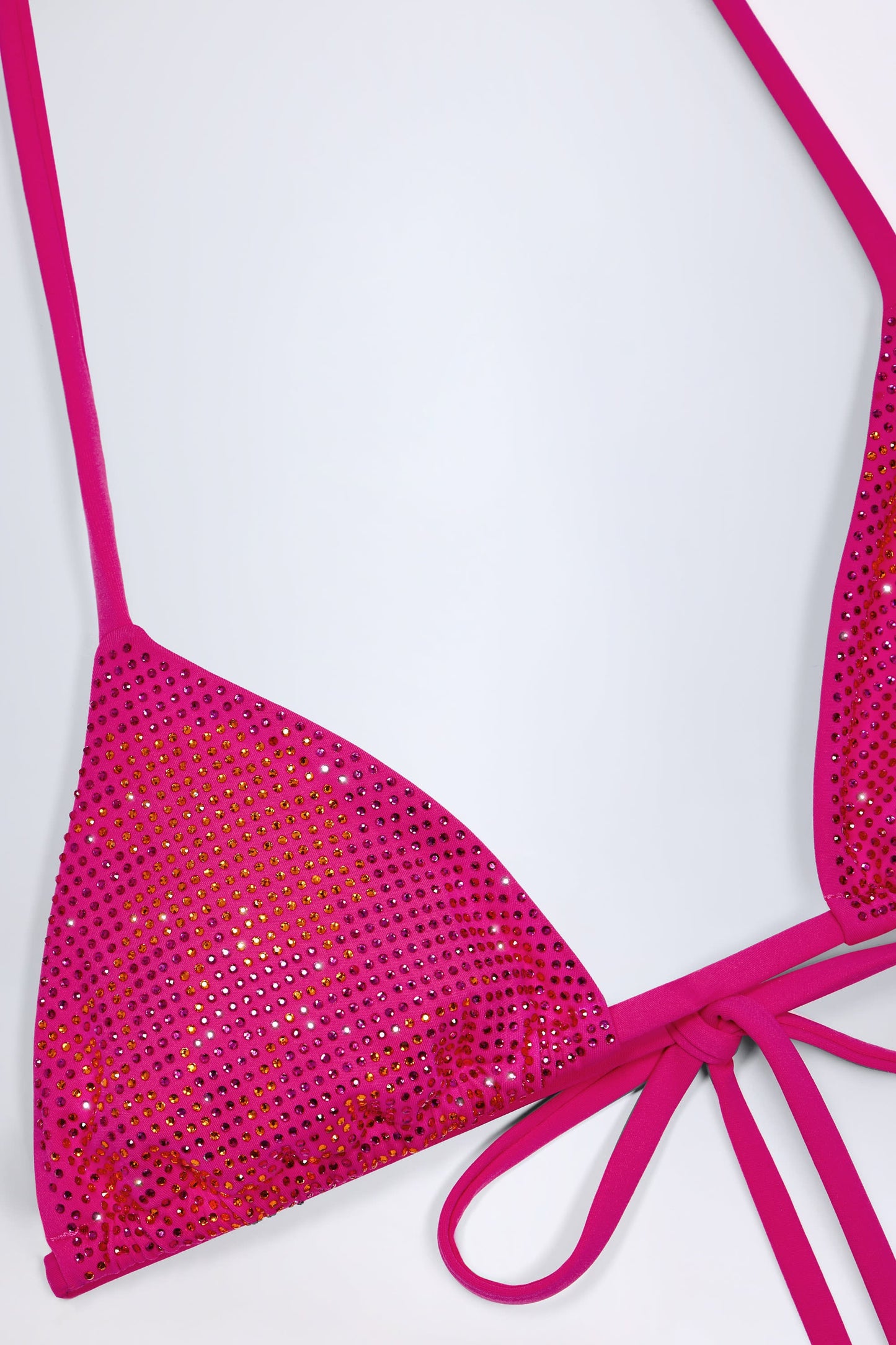 Triangle Bikini Top in Pink Tropical Hotfix