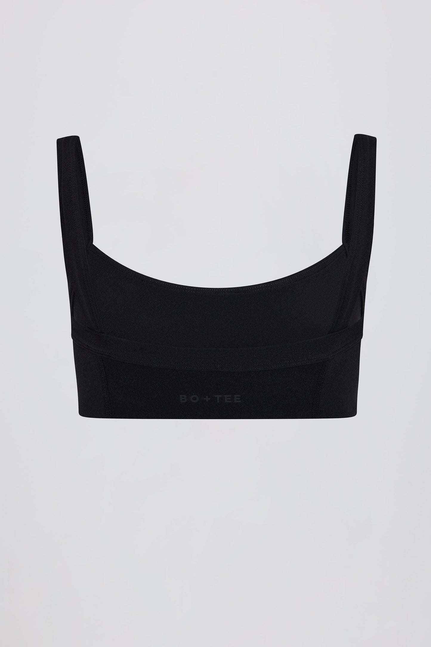 Soft Active Contrast-Trim Sports Bra in Black