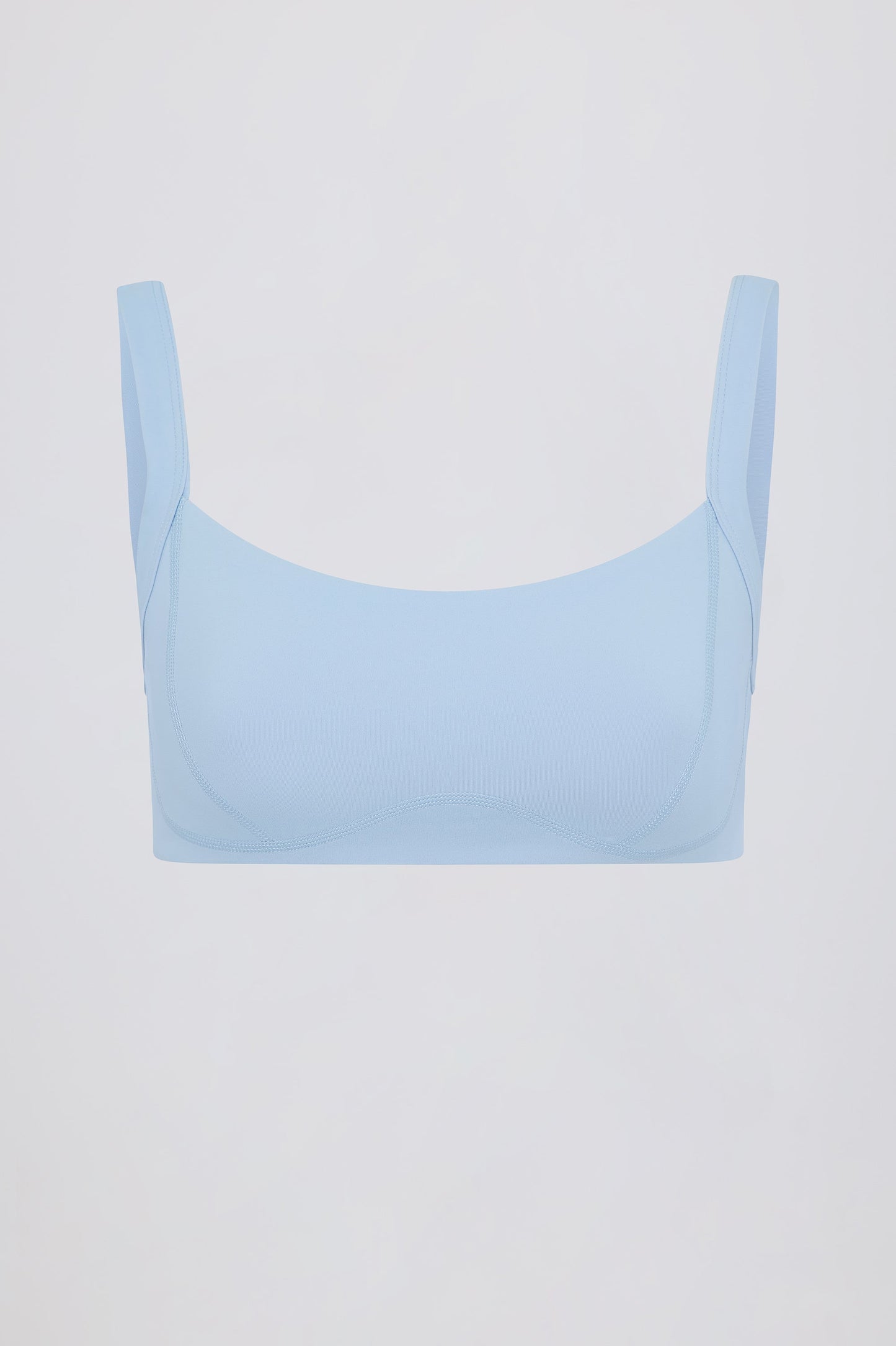 Soft Active Contrast-Trim Sports Bra in Sky