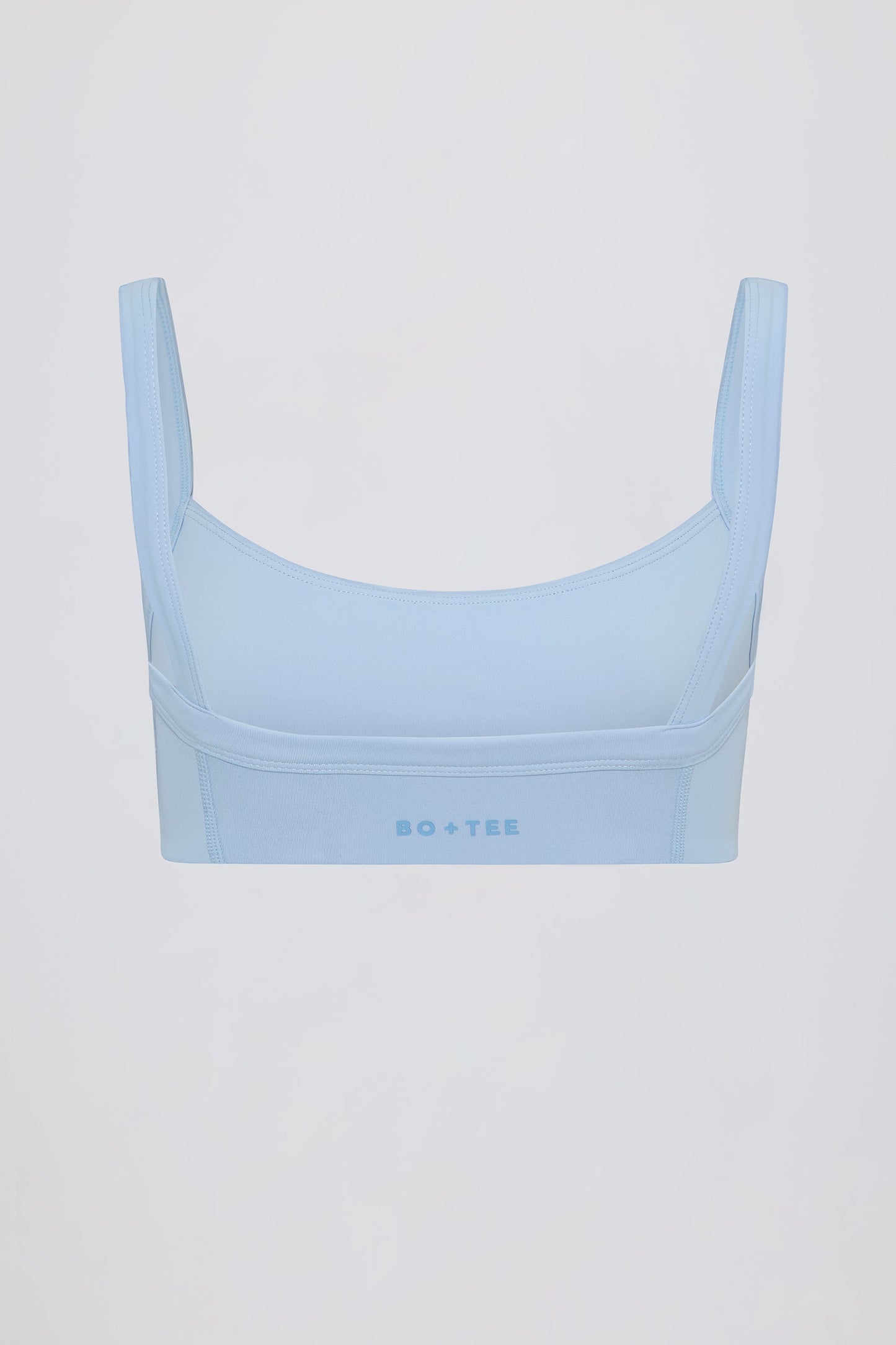 Soft Active Contrast-Trim Sports Bra in Sky