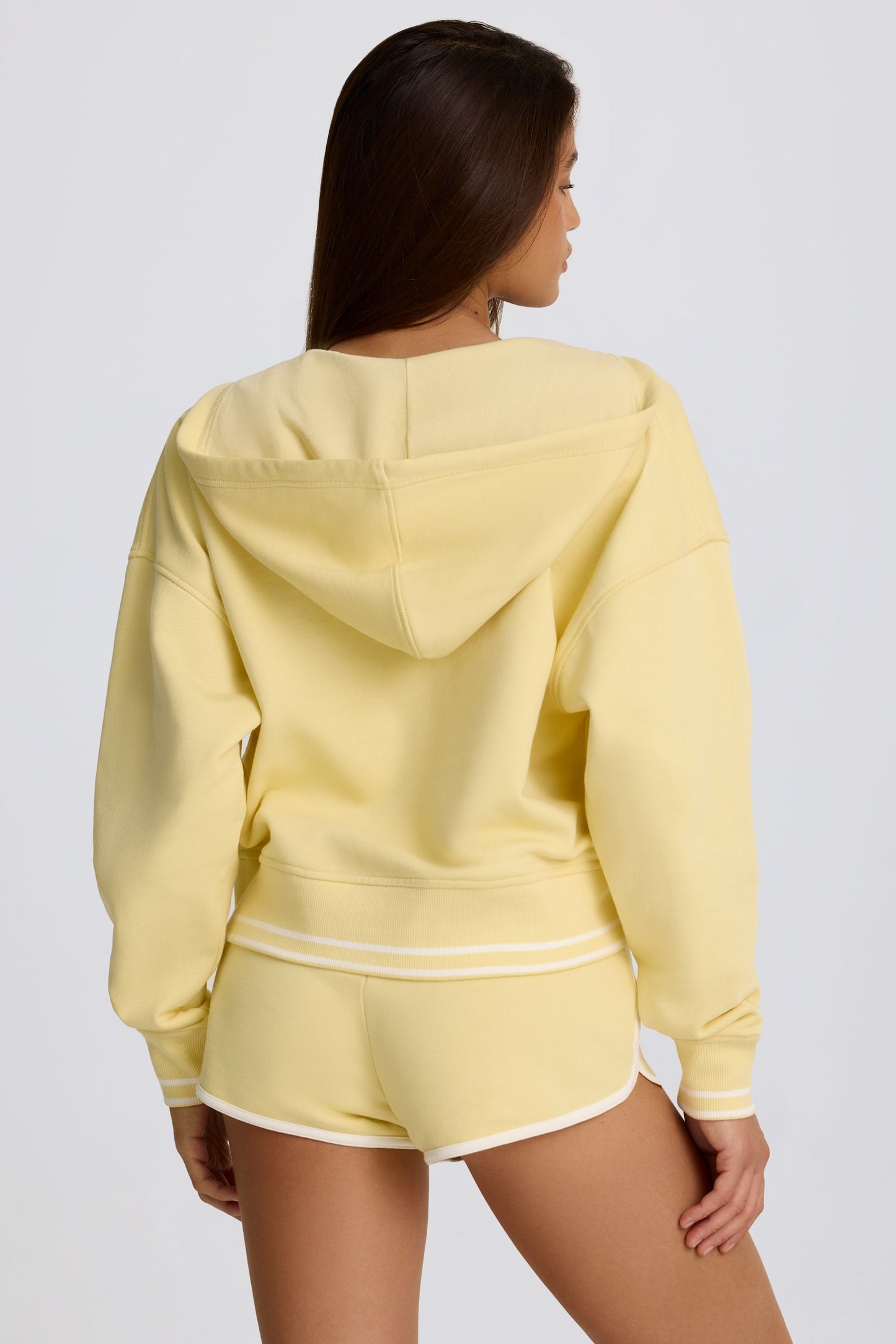 V-Neck Hoodie in Lemon