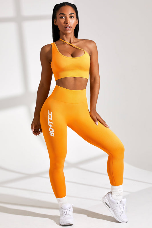 Petite Full Length Seamless Leggings in Orange