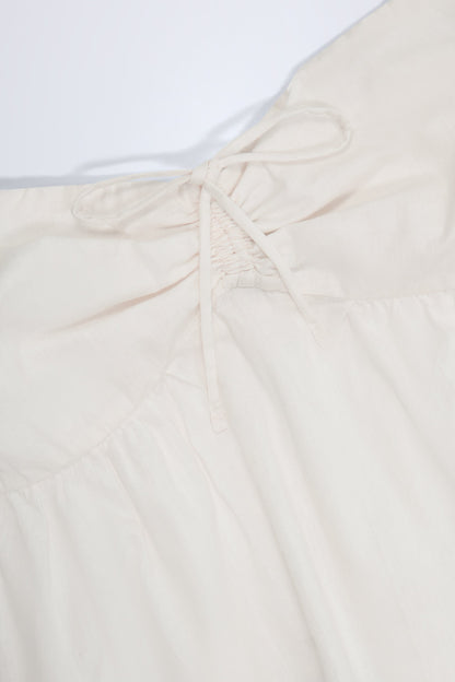 Tie-Front Strapless Cotton-Poplin Crop Top in White