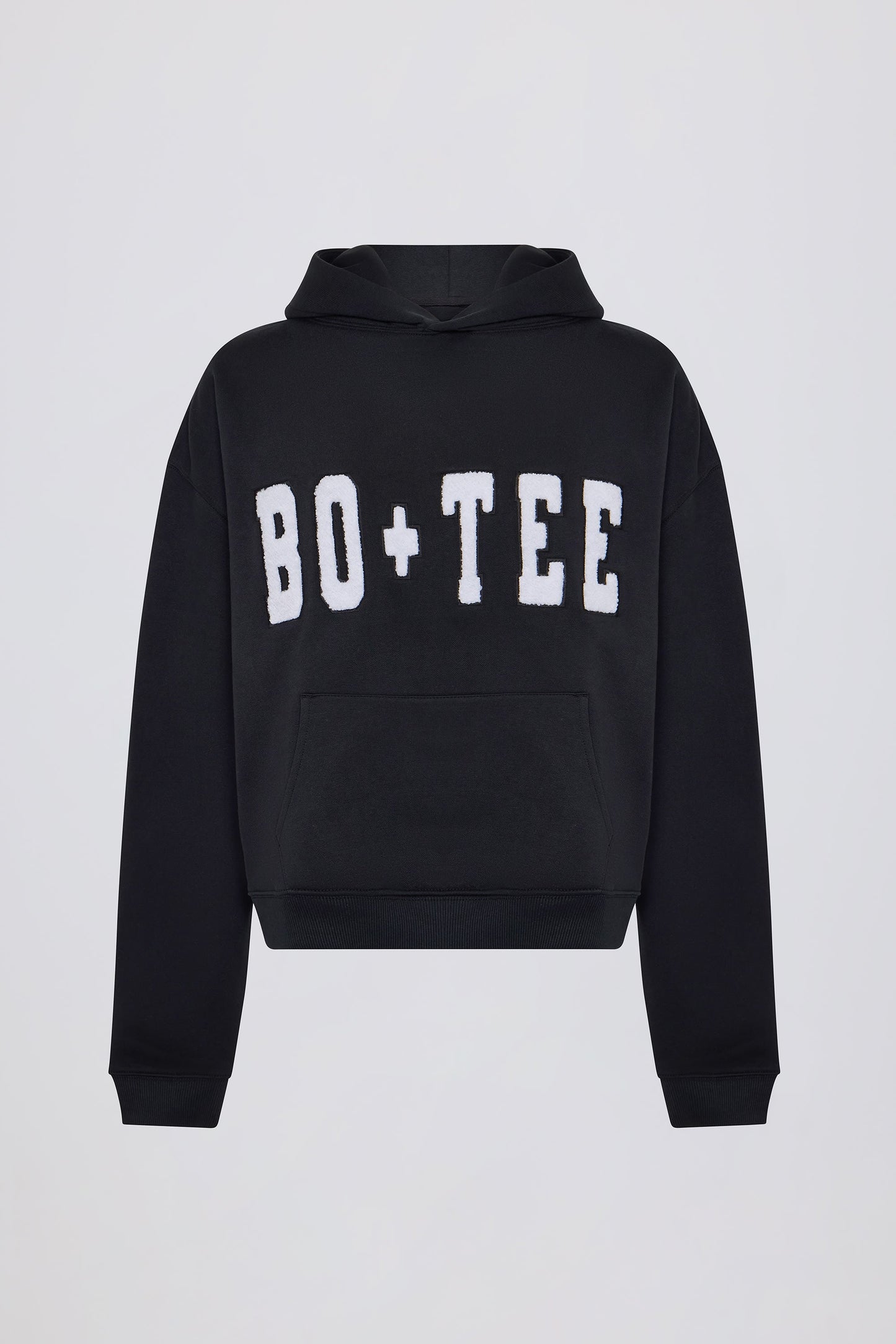 Appliqué Oversized Hoodie in Black