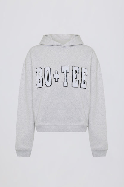 Appliqué Oversized Hoodie in Heather Grey