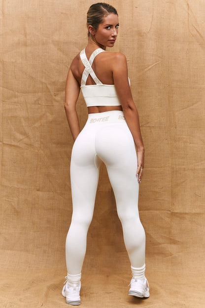Tempo Petite Full Length Seamless Contour Leggings in Ivory