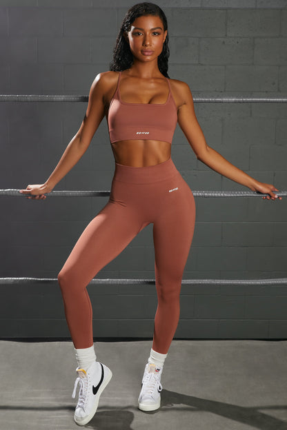 Surge Petite Curved Waist Seamless Leggings in Rust