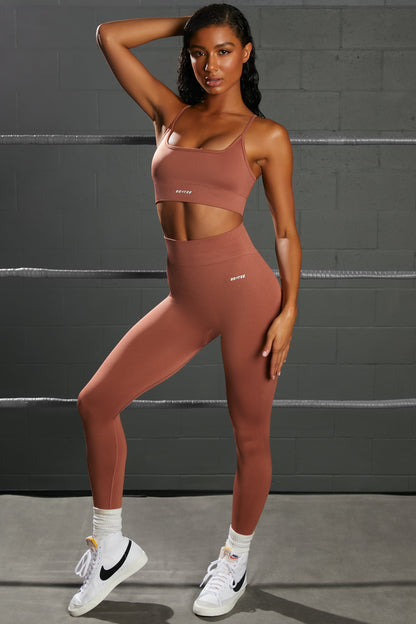 Surge Petite Curved Waist Seamless Leggings in Rust