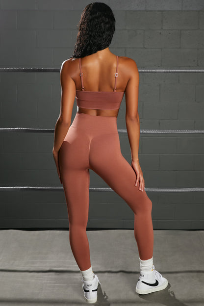 Surge Petite Curved Waist Seamless Leggings in Rust