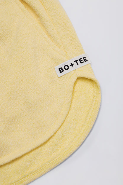 Button-Detail Mid-Rise Shorts in Lemon