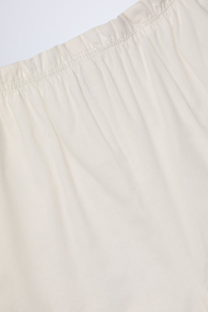 Wide-Leg Cotton-Poplin Trousers in White