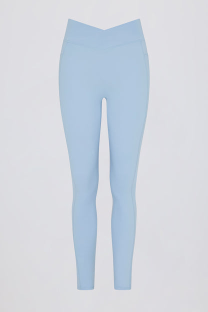 Soft Active Crossover Pocket Leggings in Sky