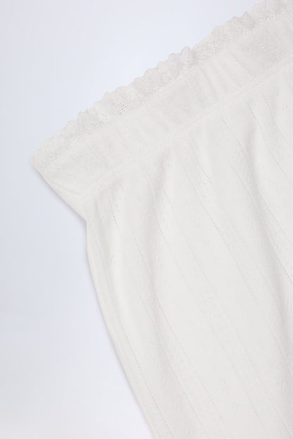 Pointelle Wrap Crop Top in Baby Pink