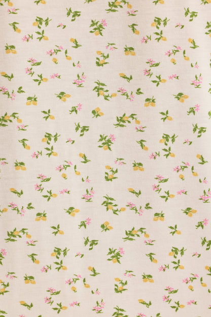 Modal Ruffle-Trim Pyjama Shorts in Lemon Print