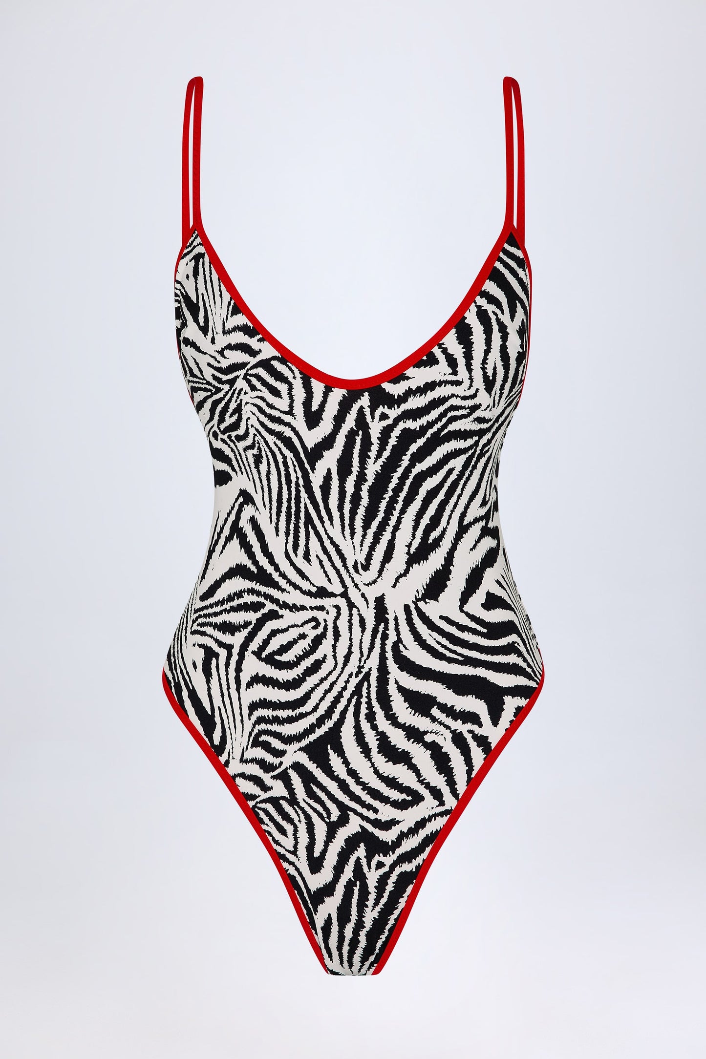 Cross-Back Swimsuit in Zebra Print