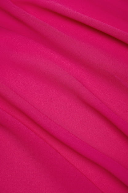 Cowl-Neck Mini Dress in Fuchsia