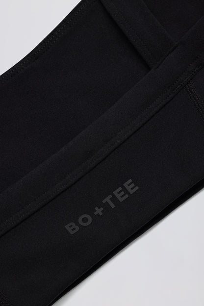 Soft Active Contrast-Trim Sports Bra in Black