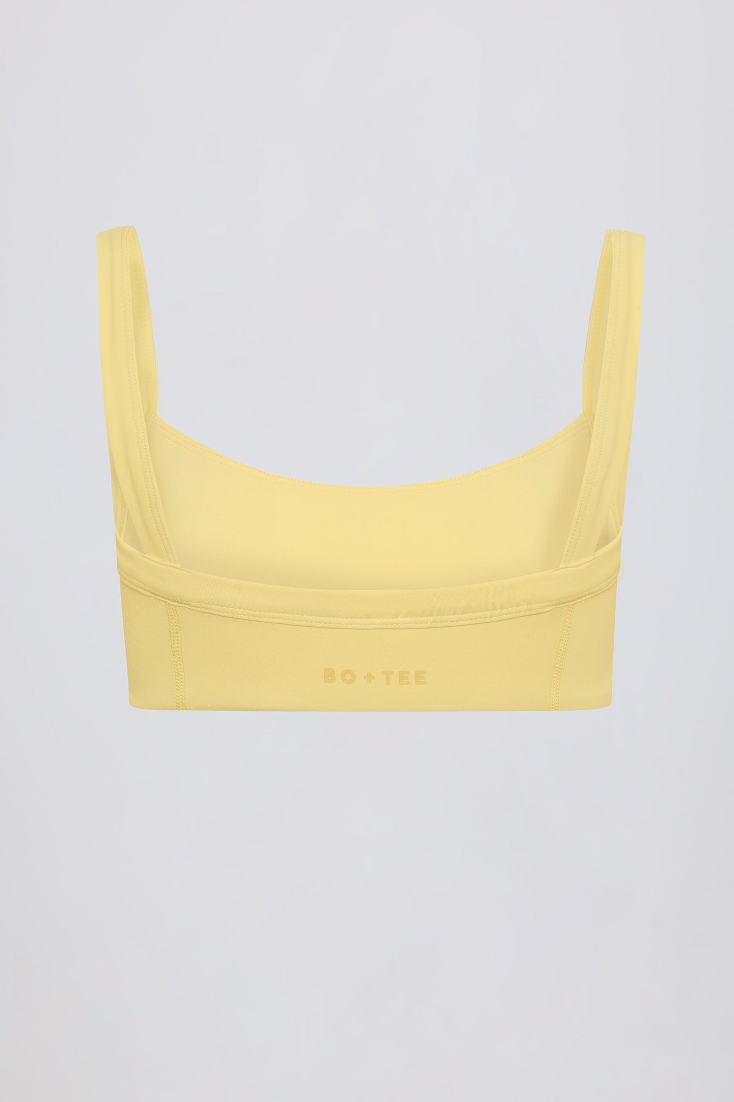 Soft Active Contrast-Trim Sports Bra in Lemon