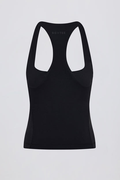 Soft Active Racerback Tank Top in Black