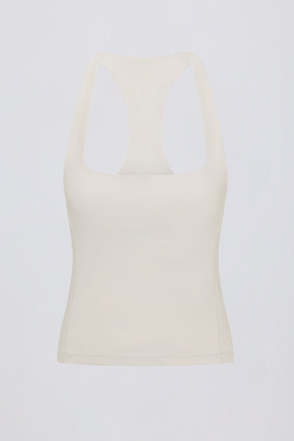 Soft Active Racerback Tank Top in Cream