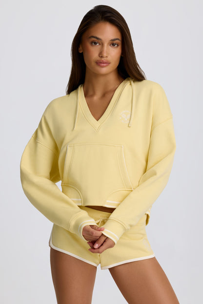 V-Neck Hoodie in Lemon