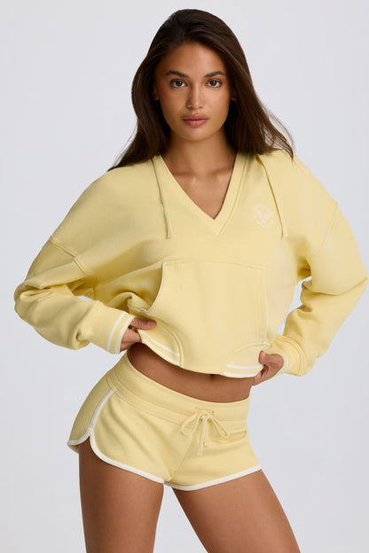 V-Neck Hoodie in Lemon